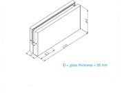 Patch Fitting - Jumbo Corner Patch - For Pivot Panel with Mounting Piece for Flat-Conic Shaft